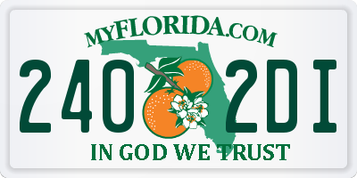 FL license plate 2402DI