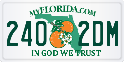FL license plate 2402DM