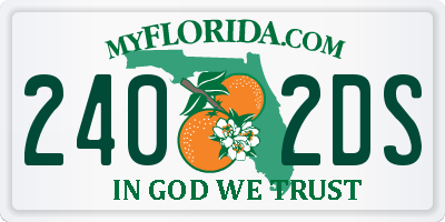 FL license plate 2402DS