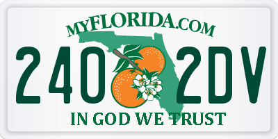 FL license plate 2402DV