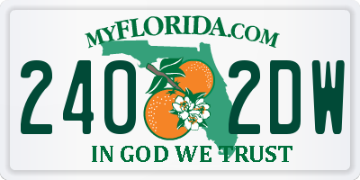 FL license plate 2402DW