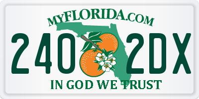 FL license plate 2402DX