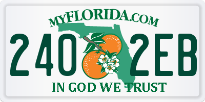 FL license plate 2402EB