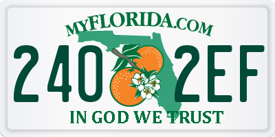 FL license plate 2402EF