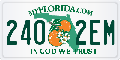 FL license plate 2402EM