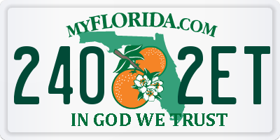 FL license plate 2402ET