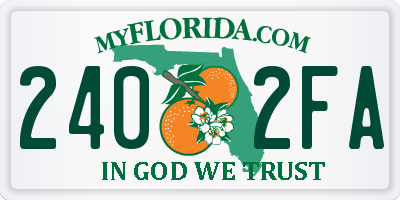 FL license plate 2402FA