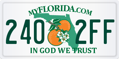 FL license plate 2402FF