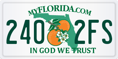 FL license plate 2402FS