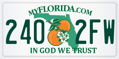 FL license plate 2402FW