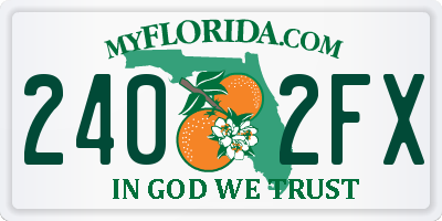 FL license plate 2402FX