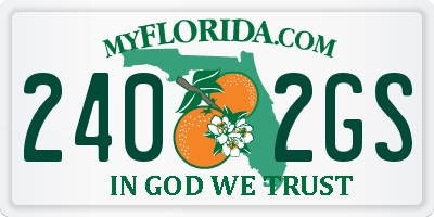 FL license plate 2402GS
