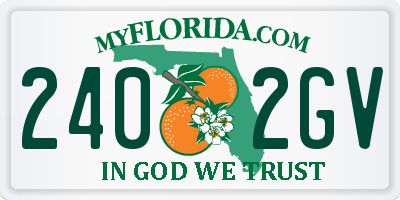 FL license plate 2402GV