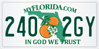 FL license plate 2402GY