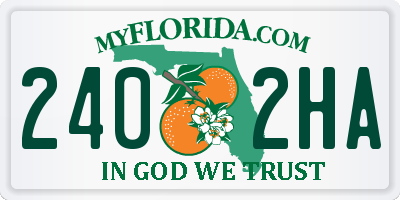 FL license plate 2402HA