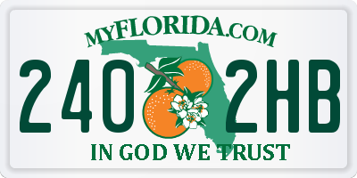 FL license plate 2402HB