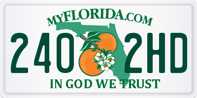 FL license plate 2402HD