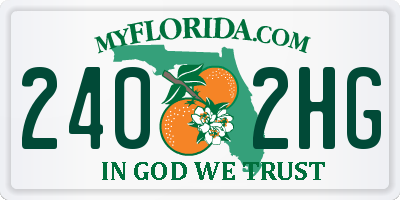FL license plate 2402HG