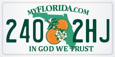 FL license plate 2402HJ