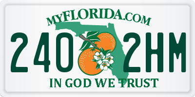 FL license plate 2402HM