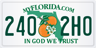 FL license plate 2402HO