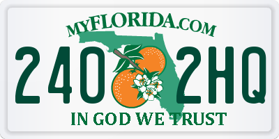 FL license plate 2402HQ