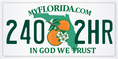 FL license plate 2402HR