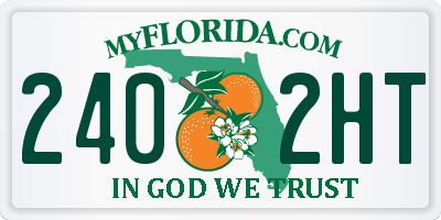 FL license plate 2402HT