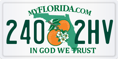 FL license plate 2402HV