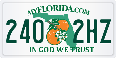 FL license plate 2402HZ