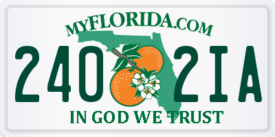 FL license plate 2402IA