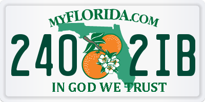 FL license plate 2402IB