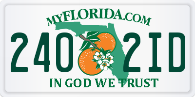 FL license plate 2402ID