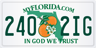 FL license plate 2402IG