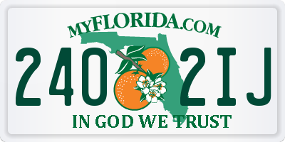 FL license plate 2402IJ