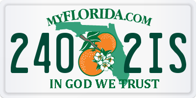 FL license plate 2402IS