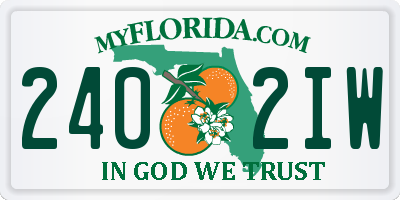 FL license plate 2402IW