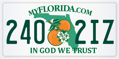 FL license plate 2402IZ