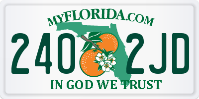 FL license plate 2402JD