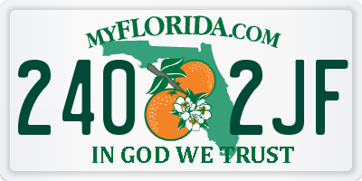 FL license plate 2402JF