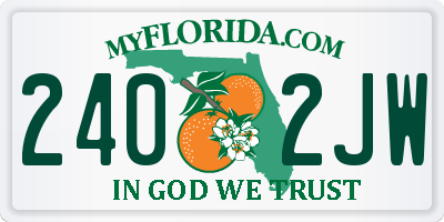 FL license plate 2402JW