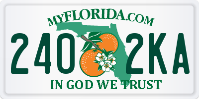 FL license plate 2402KA