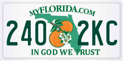 FL license plate 2402KC