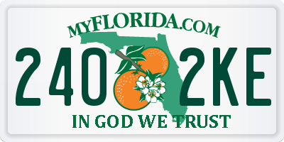 FL license plate 2402KE
