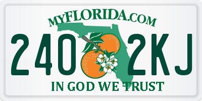FL license plate 2402KJ