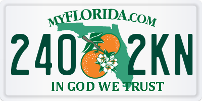 FL license plate 2402KN