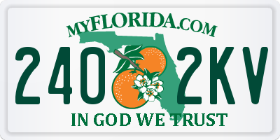 FL license plate 2402KV