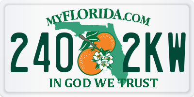 FL license plate 2402KW