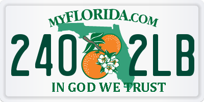 FL license plate 2402LB