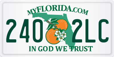FL license plate 2402LC